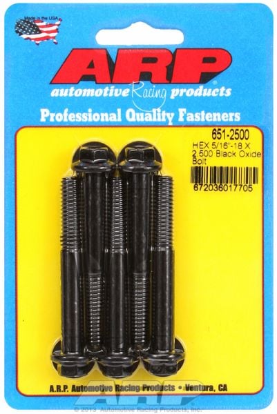 5-Pack Bolt Kit, Hex Head Black Oxide  5/16" UNC x 2.500" UHL With 3/8" Socket Head