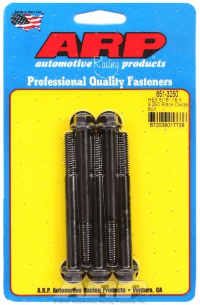 5-Pack Bolt Kit, Hex Head Black Oxide  5/16" UNC x 3.250" UHL With 3/8" Socket Head