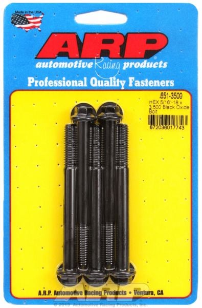 5-Pack Bolt Kit, Hex Head Black Oxide  5/16" UNC x 3.500" UHL With 3/8" Socket Head