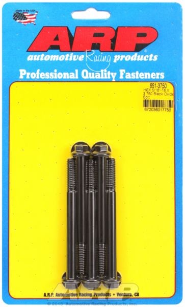 5-Pack Bolt Kit, Hex Head Black Oxide  5/16" UNC x 3.750" UHL With 3/8" Socket Head