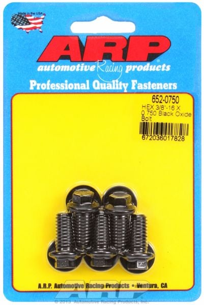 5-Pack Bolt Kit, Hex Head Black Oxide  3/8" UNC x .750" UHL With 3/8" Socket Head