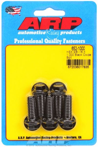 5-Pack Bolt Kit, Hex Head Black Oxide  3/8" UNC x 1.000" UHL With 3/8" Socket Head