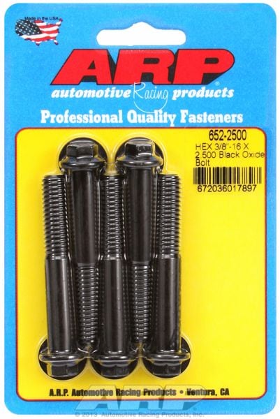 5-Pack Bolt Kit, Hex Head Black Oxide  3/8" UNC x 2.500" UHL With 3/8" Socket Head