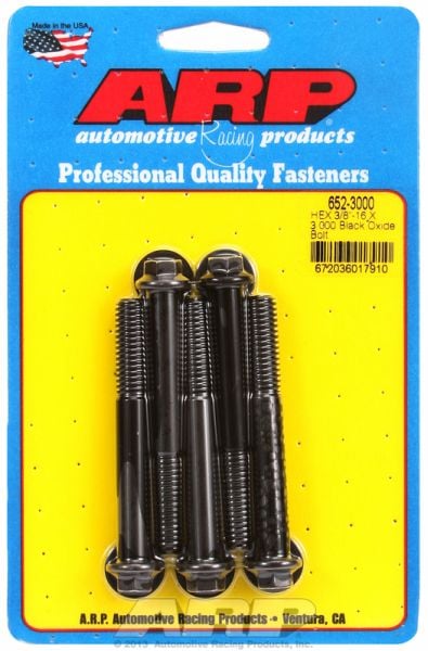 5-Pack Bolt Kit, Hex Head Black Oxide  3/8" UNC x 3.000" UHL With 3/8" Socket Head