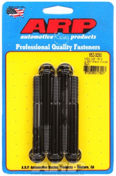 5-Pack Bolt Kit, Hex Head Black Oxide  3/8" UNC x 3.250" UHL With 3/8" Socket Head