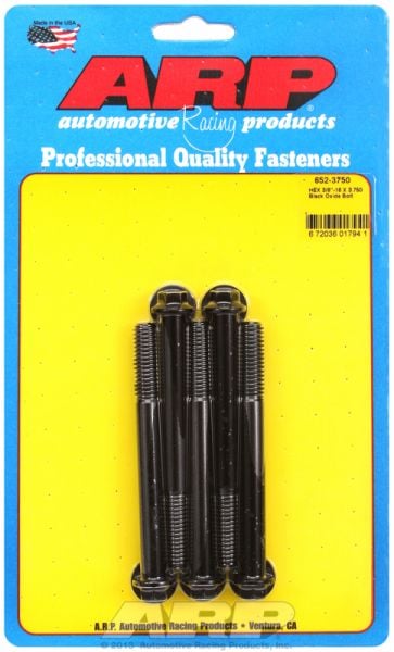 5-Pack Bolt Kit, Hex Head Black Oxide  3/8" UNC x 3.750" UHL With 3/8" Socket Head