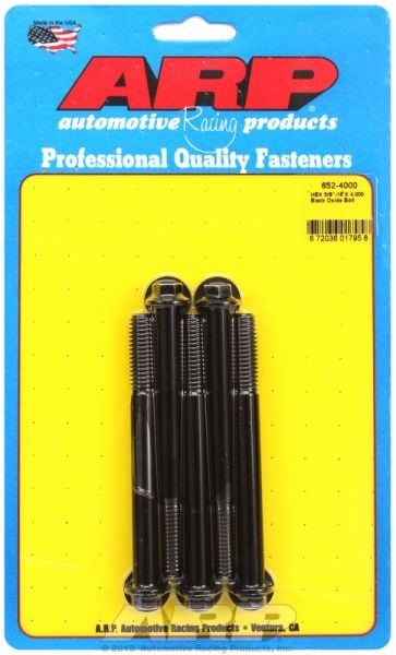 5-Pack Bolt Kit, Hex Head Black Oxide  3/8" UNC x 4.000" UHL With 3/8" Socket Head