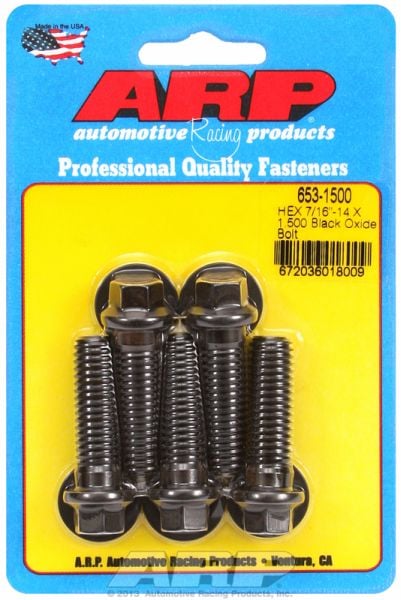 5-Pack Bolt Kit, Hex Head Black Oxide  7/16" UNC x 1.500" UHL With 7/16" Socket Head