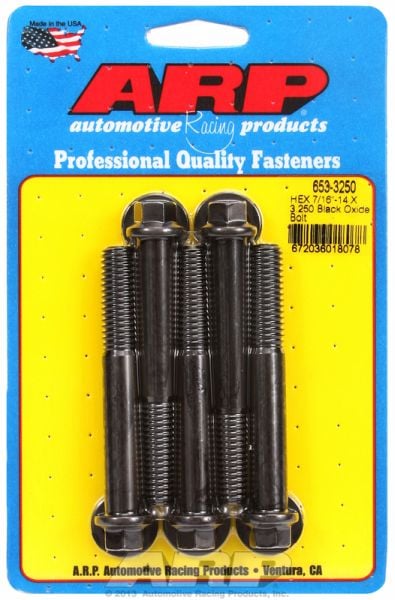 5-Pack Bolt Kit, Hex Head Black Oxide  7/16" UNC x 3.250" UHL With 7/16" Socket Head