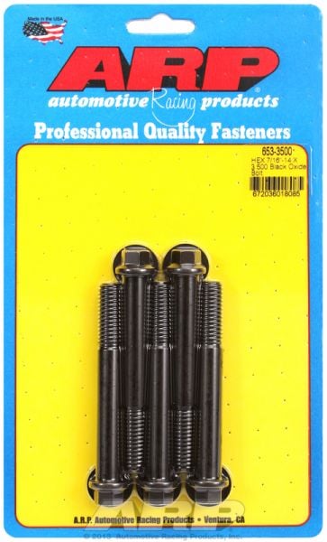 5-Pack Bolt Kit, Hex Head Black Oxide  7/16" UNC x 3.500" UHL With 7/16" Socket Head