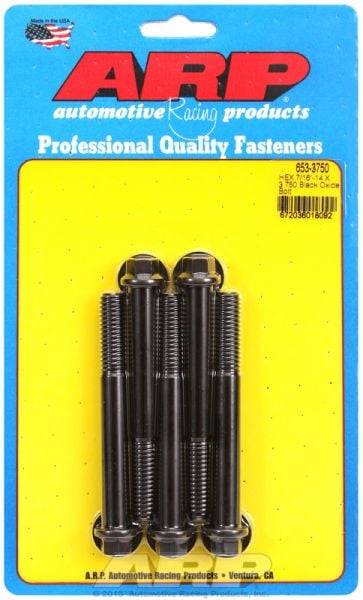 5-Pack Bolt Kit, Hex Head Black Oxide  7/16" UNC x 3.750" UHL With 7/16" Socket Head