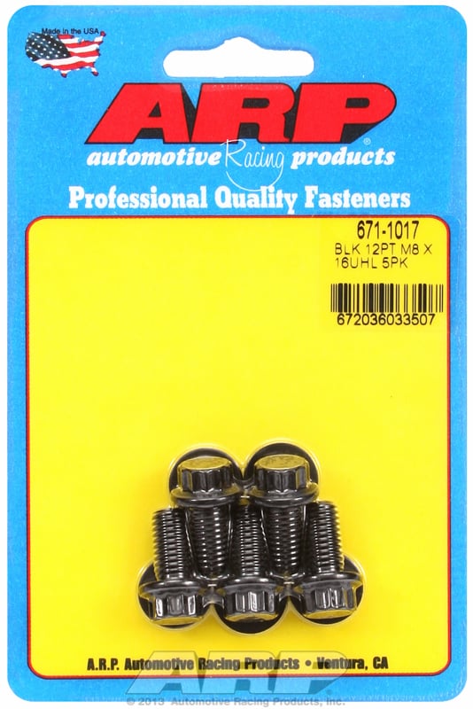 5-Pack Bolt Kit, 12-Point S/S
M8 x 1.25 Thread x 16mm UHL With 10mm Socket Head