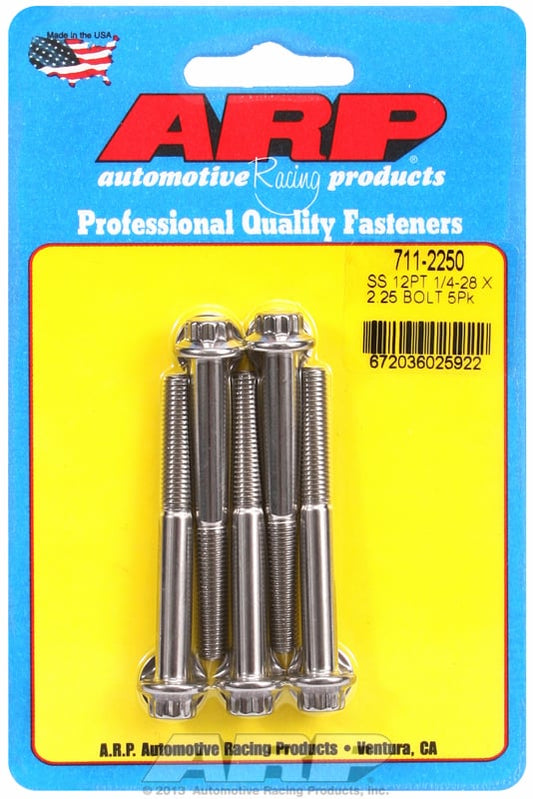 5-Pack Bolt Kit, 12-Point Head S/S
1/4" UNF x 2.250" UHL With 5/16" Socket Head