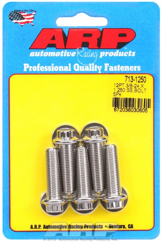 5-Pack Bolt Kit, 12-Point Head S/S
3/8" UNF x 1.250" UHL With 3/8" Socket Head