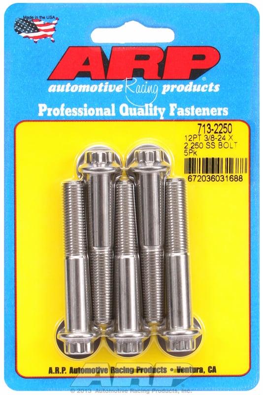 5-Pack Bolt Kit, 12-Point Head S/S
3/8" UNF x 2.250" UHL With 3/8" Socket Head