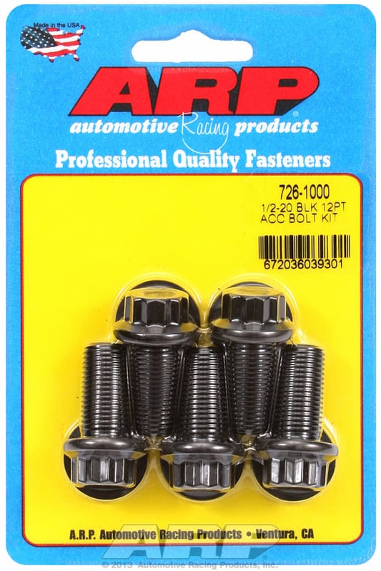 5-Pack Bolt Kit, 12-Point Head Black Oxide
1/2" UNF x 1.000" UHL With 9/16" Socket Head