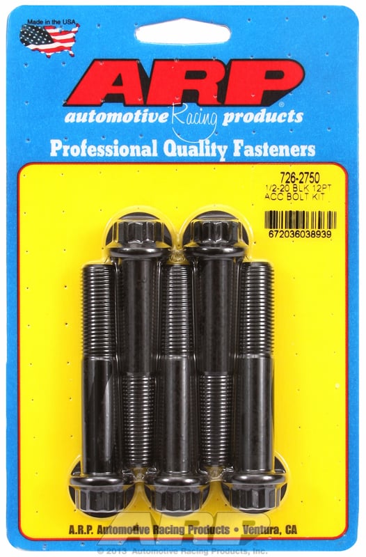 5-Pack Bolt Kit, 12-Point Head Black Oxide
1/2" UNF x 2.750" UHL With 9/16" Socket Head