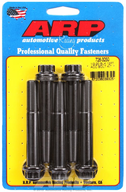 5-Pack Bolt Kit, 12-Point Head Black Oxide
1/2" UNF x 3.250" UHL With 9/16" Socket Head