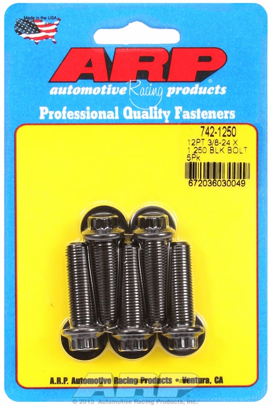 5-Pack Bolt Kit, 12-Point Head Black Oxide
3/8" UNF x 1.250" UHL With 3/8" Socket Head