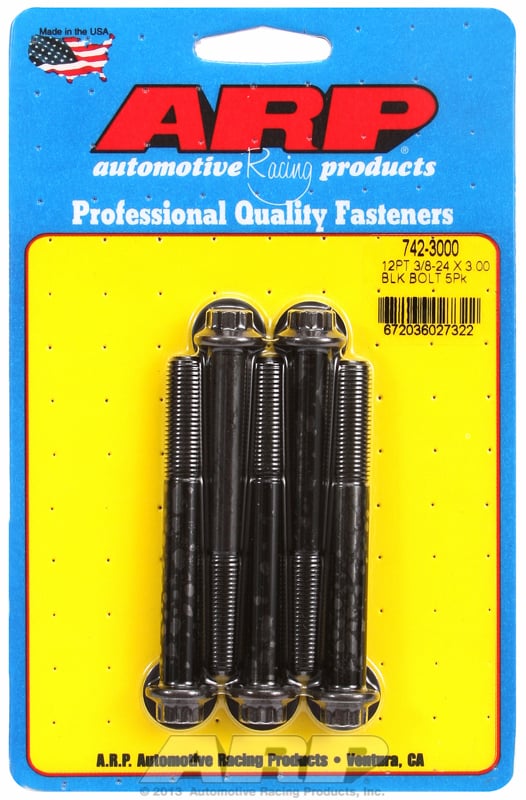 5-Pack Bolt Kit, 12-Point Head Black Oxide
3/8" UNF x 3.000" UHL With 3/8" Socket Head