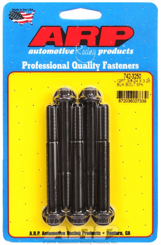 5-Pack Bolt Kit, 12-Point Head Black Oxide
3/8" UNF x 3.250" UHL With 3/8" Socket Head