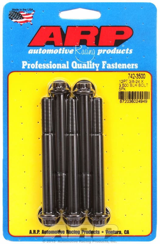 5-Pack Bolt Kit, 12-Point Head Black Oxide
3/8" UNF x 3.500" UHL With 3/8" Socket Head