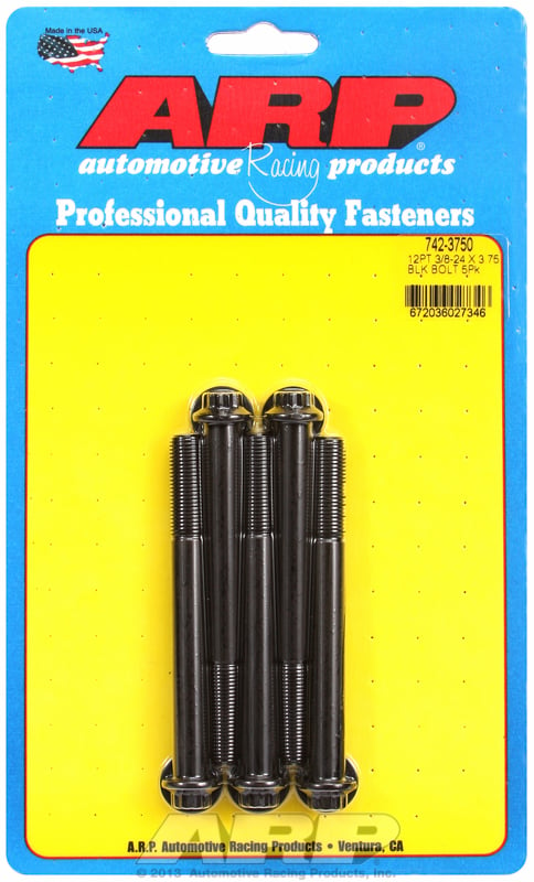 5-Pack Bolt Kit, 12-Point Head Black Oxide
3/8" UNF x 3.750" UHL With 3/8" Socket Head