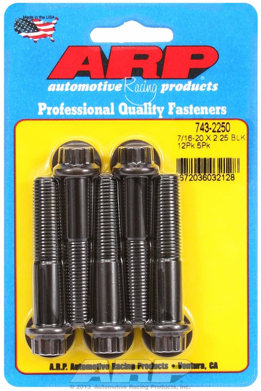 5-Pack Bolt Kit, 12-Point Head Black Oxide
7/16" UNF x 2.250" UHL With 7/16" Socket Head