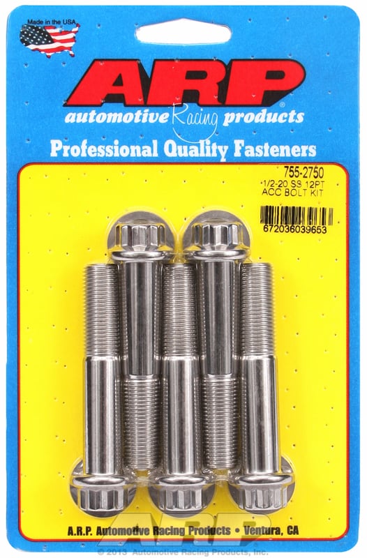 5-Pack Bolt Kit, 12-Point Head S/S
1/2" UNF x 2.750" UHL With 9/16" Socket Head