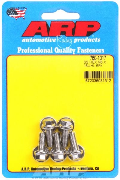 5-Pack Bolt Kit, Hex Head S/S
6mm x 1.00 x 16mm UHL With 8mm Socket Head