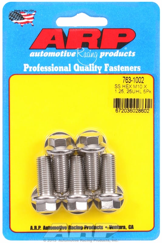 5-Pack Bolt Kit, Hex Head S/S
M10 x 1.25 Thread x 25mm UHL With 12mm Socket Head