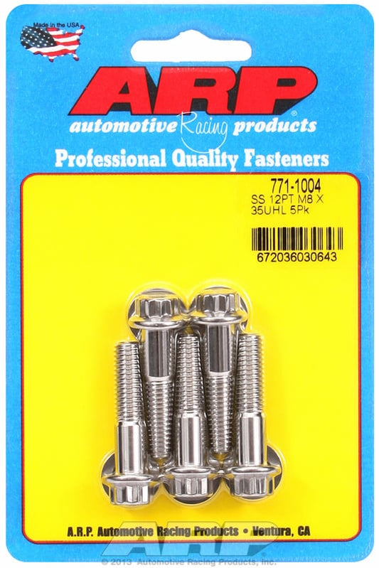 5-Pack Bolt Kit, 12-Point Head S/S
8mm x 1.25 x 35mm UHL With 10mm Socket Head