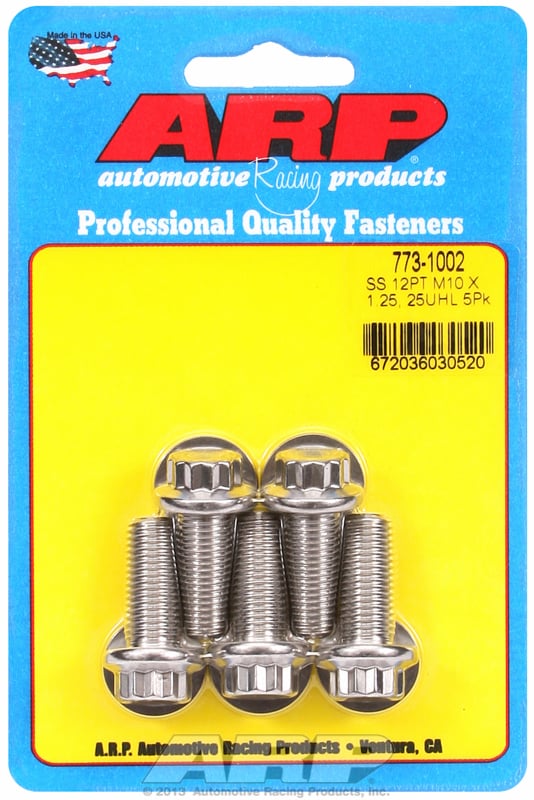 5-Pack Bolt Kit, 12-Point S/S
M10 x 1.25 Thread x 25mm UHL With 12mm Socket Head