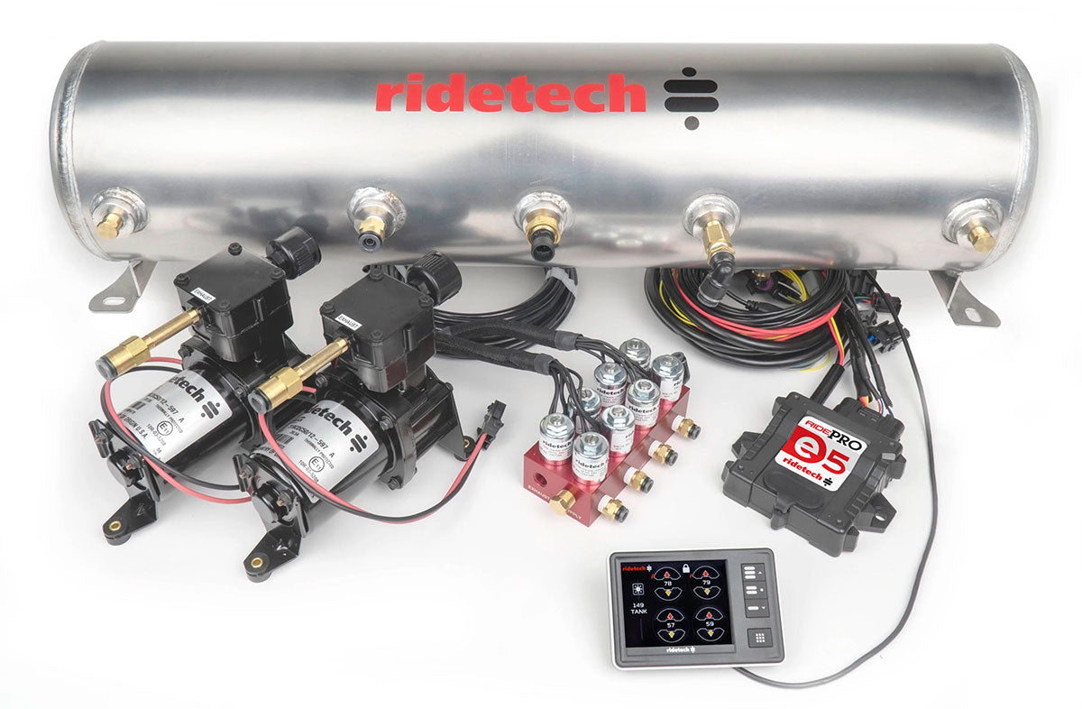 E5 Air Ride SuspensionControl System
with 5 Gallon Dual Compressor, 1/4" Valves