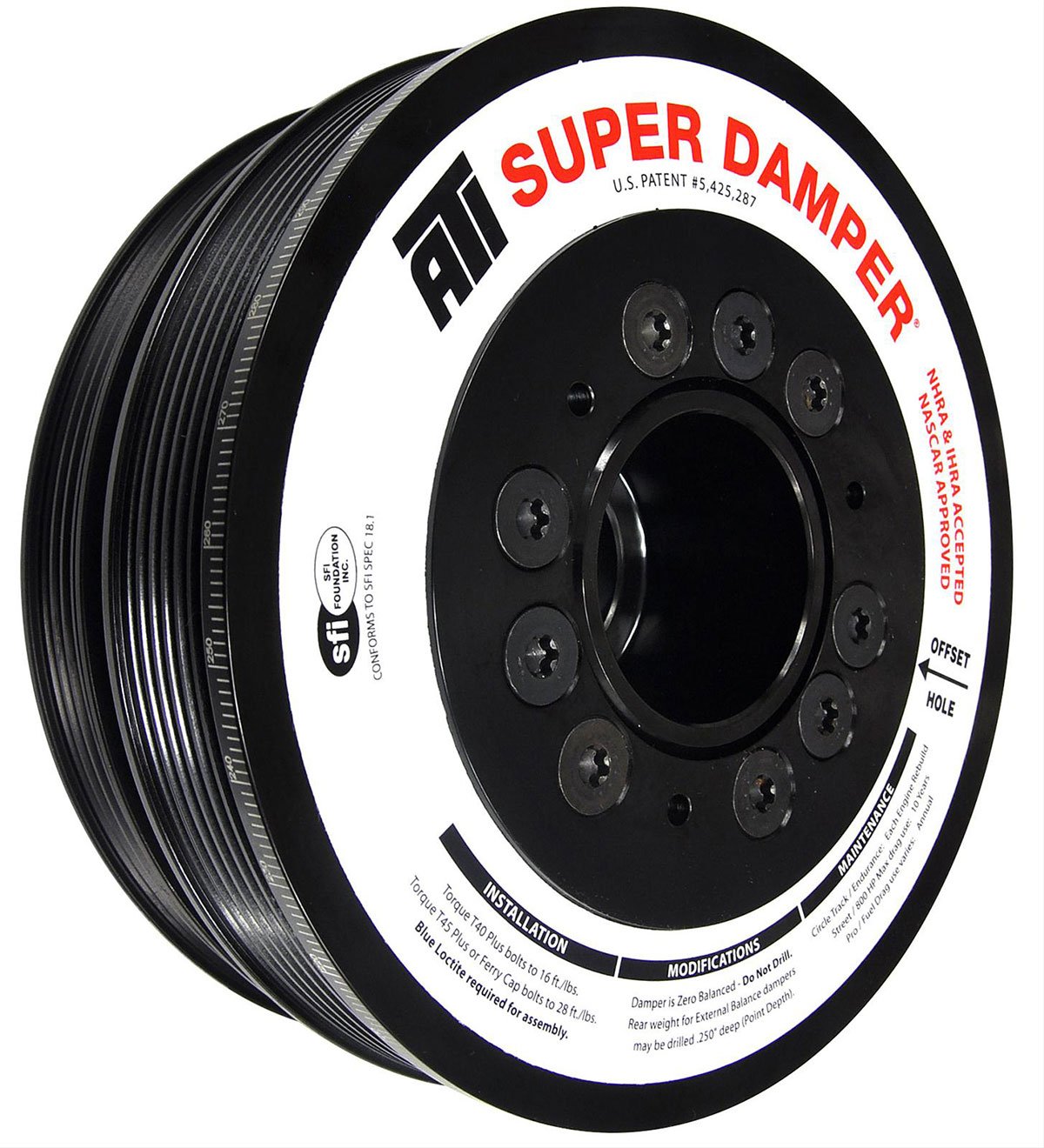 Super Damper Harmonic Balancer 7.425" Dia. SFI Approved
Suit GM LS Series LS1/LS2/LS3/LS6, OEM Diameter With A/C Pulley