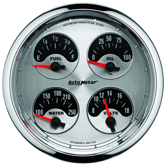 American Muscle Quad Gauge  Oil/Water/Volt/Fuel Gauge, 5 in.