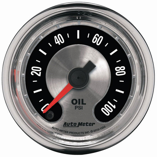 American Muscle Oil Pressure Gauge 2-1/16", Full Sweep Electric, 0-100 psi