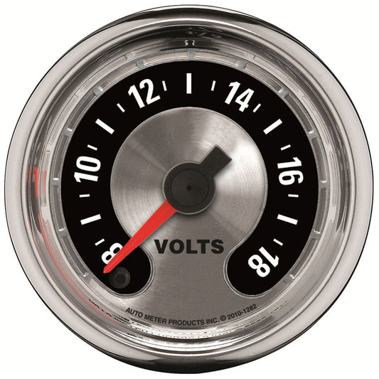 American Muscle Voltmeter Gauge 2-1/16", Full Sweep Electric, 0-18 Volts