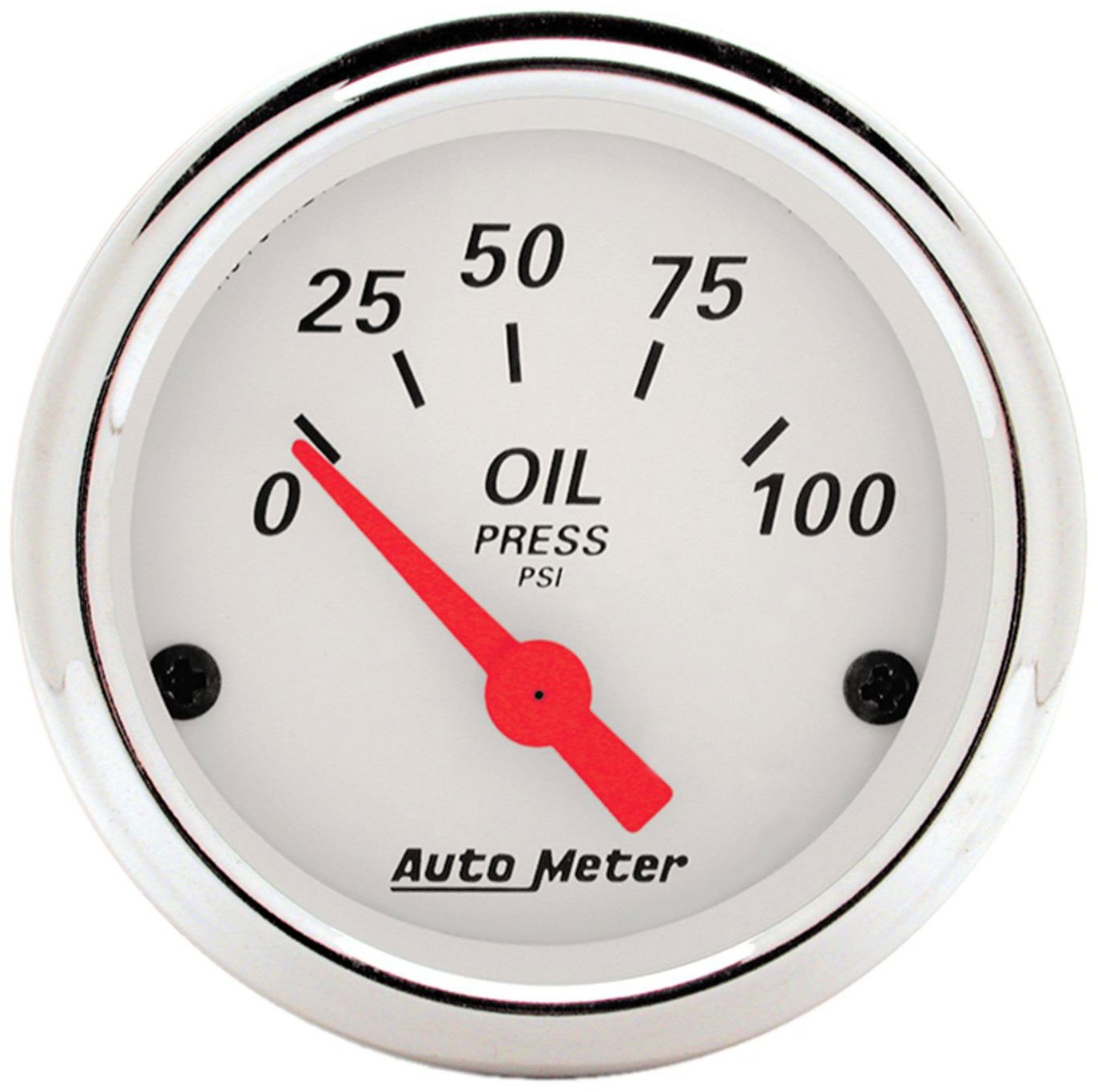 Arctic White Series Oil Pressure Gauge  2-1/16", Short Sweep Electric, 0-100 psi