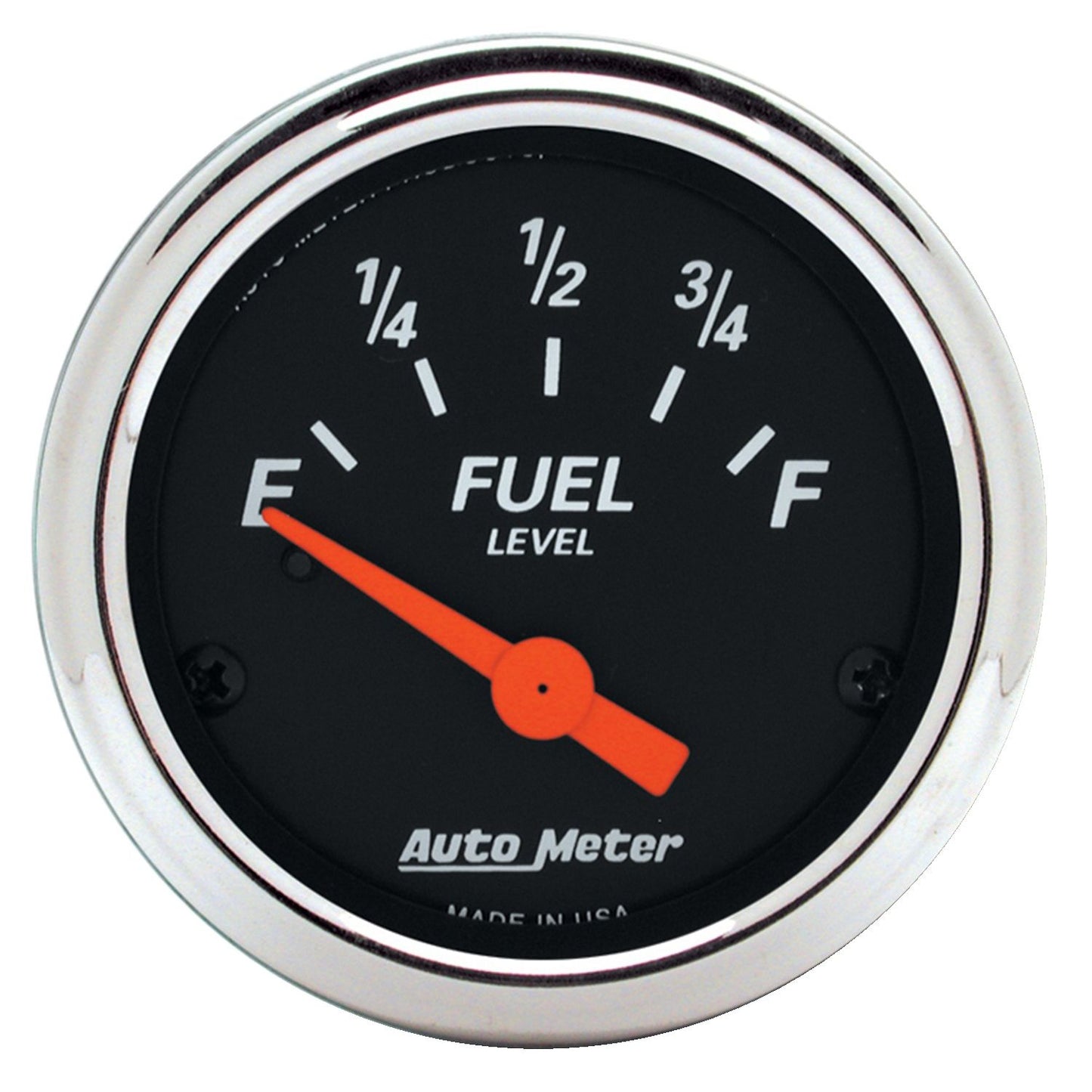 Designer Black Series Fuel Level Gauge Chrome Bezel
2-1/16", Short Sweep Electric, GM, 0 ohms Empty/90 ohms Full