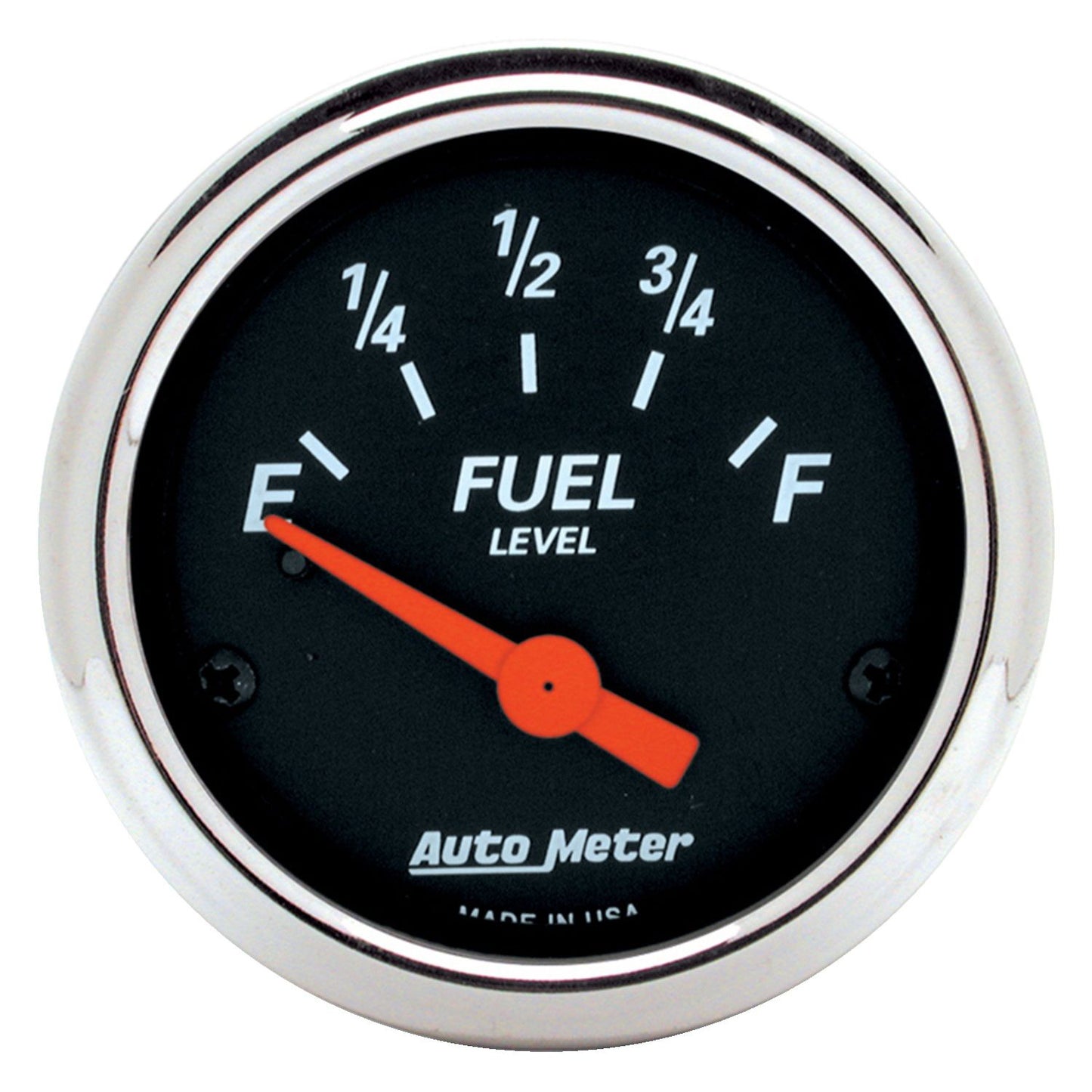 Designer Black Series Fuel Level Gauge Chrome Bezel
2-1/16", Short Sweep Electric, GM, 0 ohms Empty/30 ohms Full