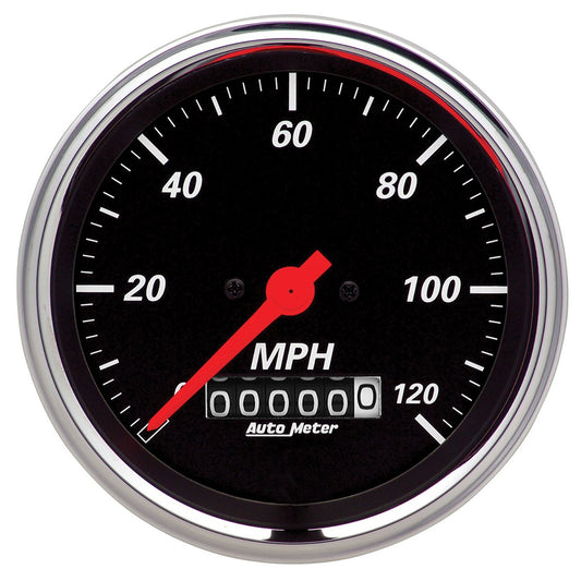 Designer Black Series 3-3/8" 120 mph Speedometer
Electronic with Wheel