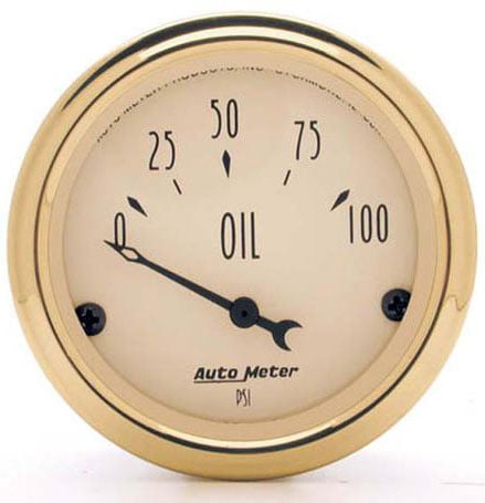 Golden Oldies Series Oil Pressure Gauge  2-1/16", Short Sweep Electric, 0-100 psi