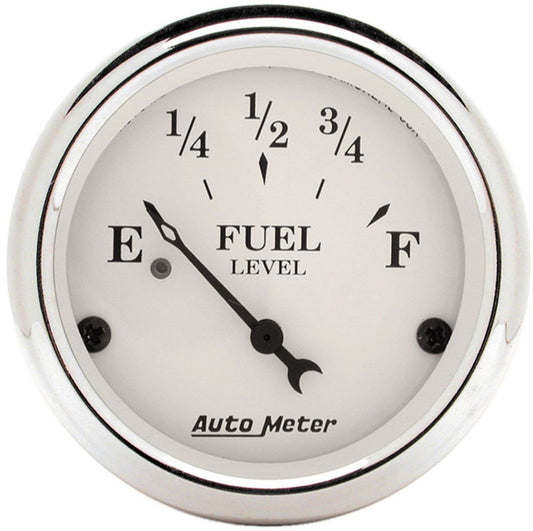 Old Tyme White Series Fuel Level Gauge
2-1/16", Short Sweep Electric, 240 ohms Empty/33 ohms Full