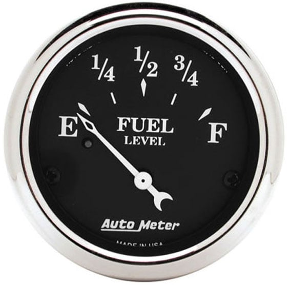 Old Tyme Black Series Fuel Level Gauge
2-1/16", Short Sweep Electric, 240 ohms Empty/33 ohms Full