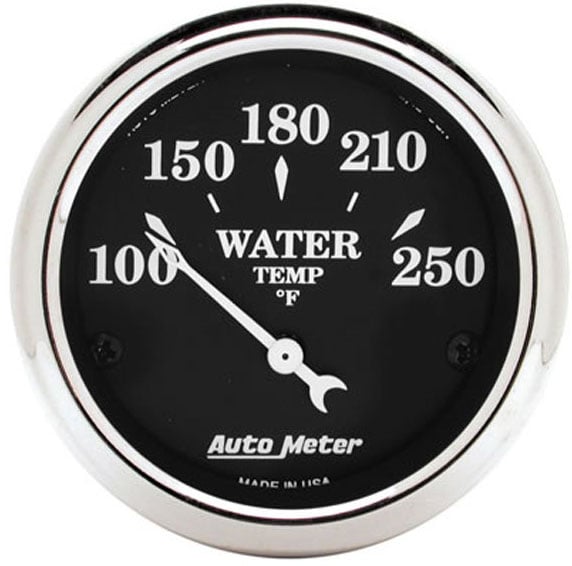 Old Tyme Black Series Water Temperature Gauge
2-1/16", Short Sweep Electric, 100-250°F