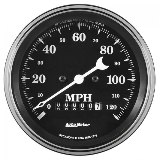 Old Tyme 3-3/8" Black 120mph Electronic Speedo