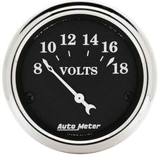 Old Tyme Black Series Voltmeter
2-1/16", Short Sweep Electric, 8-18 volts