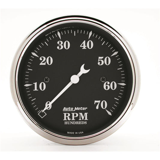 Old Tyme Black Tachometer  3-1/8", In-Dash, Electric, 0-7,000 rpm