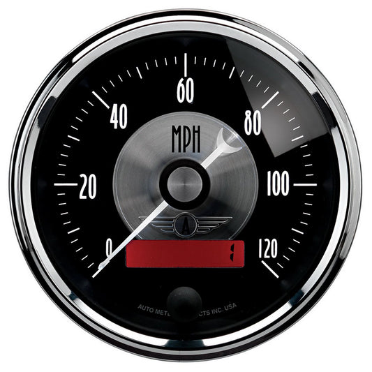 Black Diamond Series 3-3/8" 120 mph Electronic Speedometer
with Wheel Odometer